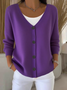 Damen Unifarben Lässig Frühling/Herbst Strickjacke