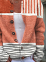 Damen Abstrakt Lässig Frühling/Herbst Print Strickjacke