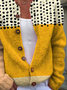 Damen Abstrakt Lässig Frühling/Herbst Print Strickjacke