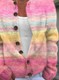 Damen Abstrakt Lässig Frühling/Herbst Print Strickjacke