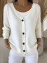 Damen Unifarben Lässig Frühling/Herbst Strickjacke