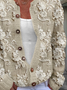 Damen Geblümt Lässig Frühling/Herbst Print Strickjacke