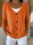 Damen Unifarben Lässig Frühling/Herbst Strickjacke