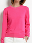 Damen Unifarben Nahtverarbeitung Frühling/Herbst Straße Langarm Rundhals Pullover