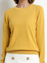 Damen Unifarben Nahtverarbeitung Frühling/Herbst Straße Langarm Rundhals Pullover