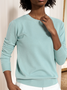 Damen Unifarben Nahtverarbeitung Frühling/Herbst Straße Langarm Rundhals Pullover