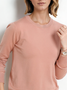 Damen Unifarben Nahtverarbeitung Frühling/Herbst Straße Langarm Rundhals Pullover