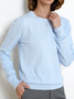 Damen Unifarben Nahtverarbeitung Frühling/Herbst Straße Langarm Rundhals Pullover