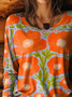 Damen Geblümt Langarm T-Shirts T-Shirt Rundhals Print Lässig Frühling/Herbst T-Shirt mit Grafik Oberteile