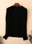 Damen Unifarben Nahtverarbeitung Frühling/Herbst Straße Langarm Rundhals Pullover