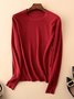 Damen Unifarben Nahtverarbeitung Frühling/Herbst Straße Langarm Rundhals Pullover