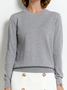 Damen Unifarben Nahtverarbeitung Frühling/Herbst Straße Langarm Rundhals Pullover