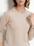 Damen Unifarben Nahtverarbeitung Frühling/Herbst Straße Langarm Rundhals Pullover