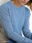Damen Unifarben Nahtverarbeitung Frühling/Herbst Straße Langarm Rundhals Pullover