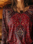 Damen Ethnisch Langarm T-Shirts T-Shirt Rundhals Print Lässig Frühling/Herbst T-Shirt mit Grafik Oberteile