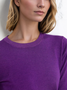 Damen Unifarben Nahtverarbeitung Frühling/Herbst Straße Langarm Rundhals Pullover