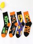 Halloween Große Größen Baumwolle Socken Herbst und Winter Neu Hexe Kürbis Schloss Mittelrohr Socken