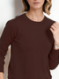 Damen Unifarben Nahtverarbeitung Frühling/Herbst Straße Langarm Rundhals Pullover