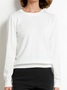 Damen Unifarben Nahtverarbeitung Frühling/Herbst Straße Langarm Rundhals Pullover