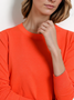 Damen Unifarben Nahtverarbeitung Frühling/Herbst Straße Langarm Rundhals Pullover