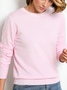 Damen Unifarben Nahtverarbeitung Frühling/Herbst Straße Langarm Rundhals Pullover
