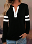 Damen Gestreift Rundhals Print Lässig Frühling/Herbst Langarm Sweatshirt