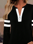 Damen Gestreift Rundhals Print Lässig Frühling/Herbst Langarm Sweatshirt