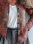 Damen Ethnisch Retro Frühling/Herbst Print Strickjacke