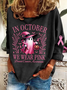Damen Geblümt Langarm T-Shirts T-Shirt Rundhals Print Lässig Frühling/Herbst T-Shirt mit Grafik Oberteile