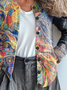 Damen Abstrakt Retro Frühling/Herbst Print Strickjacke