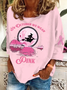 Damen Textbriefe Langarm T-Shirts T-Shirt Rundhals Print Lässig Frühling/Herbst T-Shirt mit Grafik Oberteile