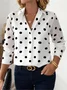 Damen Polka Dots Langarm Bluse Frühling/Herbst Schnalle Hemdkragen Normale Ärmel Täglich Lässig Oberteile