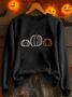 Damen Halloween (Kürbis) Rundhals Print Lässig Frühling/Herbst Langarm Sweatshirt