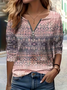 Damen Ethnisch Rundhals Print Lässig Frühling/Herbst Langarm Sweatshirt