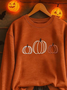 Damen Halloween (Kürbis) Rundhals Print Lässig Frühling/Herbst Langarm Sweatshirt
