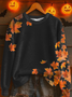 Damen Ahornblatt Rundhals Print Lässig Frühling/Herbst Langarm Sweatshirt