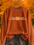 Damen Ahornblatt Rundhals Print Lässig Frühling/Herbst Langarm Sweatshirt