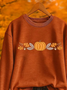 Damen Ahornblatt Rundhals Print Lässig Frühling/Herbst Langarm Sweatshirt