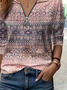 Damen Ethnisch Rundhals Print Lässig Frühling/Herbst Langarm Sweatshirt