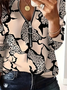 Damen Abstrakt Rundhals Print Lässig Frühling/Herbst Langarm Sweatshirt