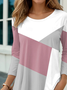 Damen Abstrakt Langarm T-Shirts T-Shirt Rundhals Print Lässig Frühling/Herbst T-Shirt mit Grafik Oberteile