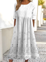 Damen Verlaufsmuster Halbarm Sommer Kleid Rundhals Täglich Retro Maxikleid Blusenkleid A-Linien-Kleid