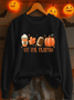 Damen Ahornblatt Rundhals Print Lässig Frühling/Herbst Langarm Sweatshirt