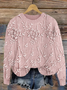 Damen Geblümt Print Frühling/Herbst Lässig Langarm Rundhals Strickpullover