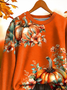 Damen Geblümt Rundhals Print Lässig Frühling/Herbst Langarm Sweatshirt