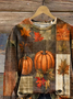 Damen Ahornblatt Rundhals Print Lässig Frühling/Herbst Langarm Sweatshirt