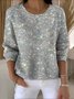 Damen Halloween Frühling/Herbst Retro Langarm Rundhals Baumwolle Pullover