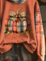 Damen Ahornblatt Frühling/Herbst Print Langarm Lässig Täglich Kapuze