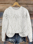 Damen Geblümt Print Frühling/Herbst Lässig Langarm Rundhals Strickpullover