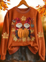 Damen Ahornblatt Rundhals Print Lässig Frühling/Herbst Langarm Sweatshirt